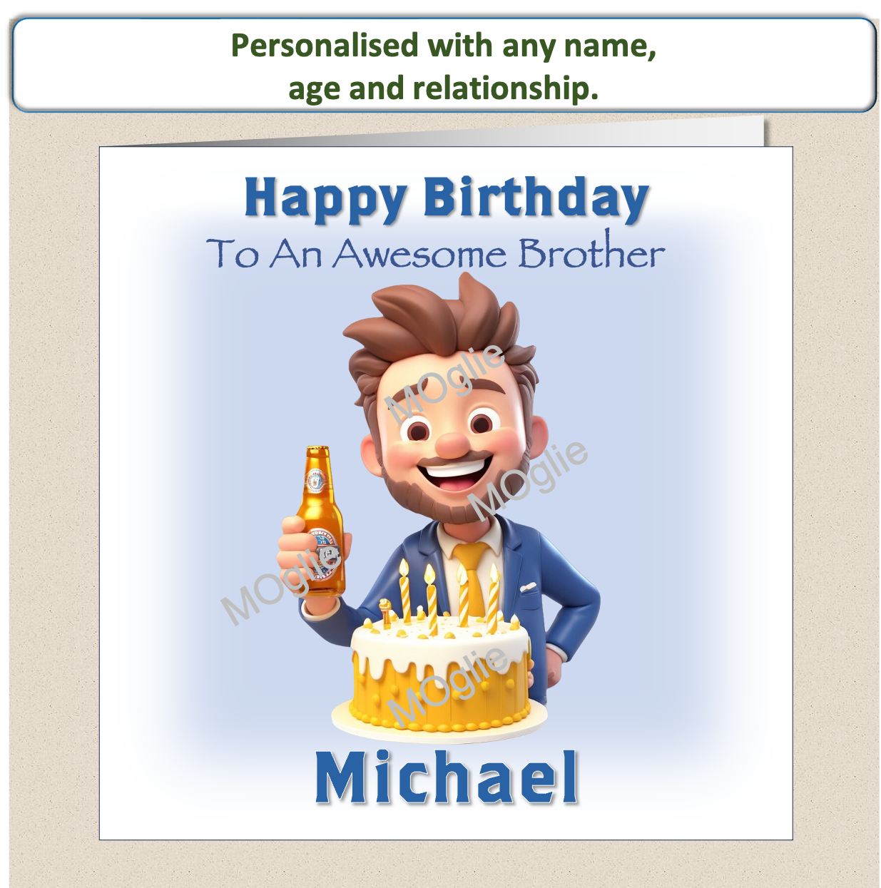 Personalised Birthday Card Son Grandson Dad Husband Him 30th 40th 50th BEER 1