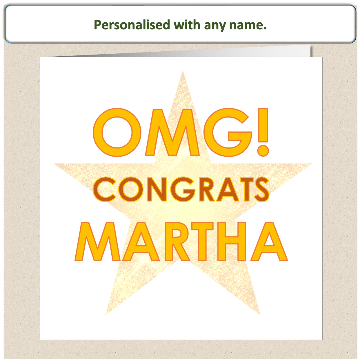 Personalised Congratulations Card - Well Done - OMG