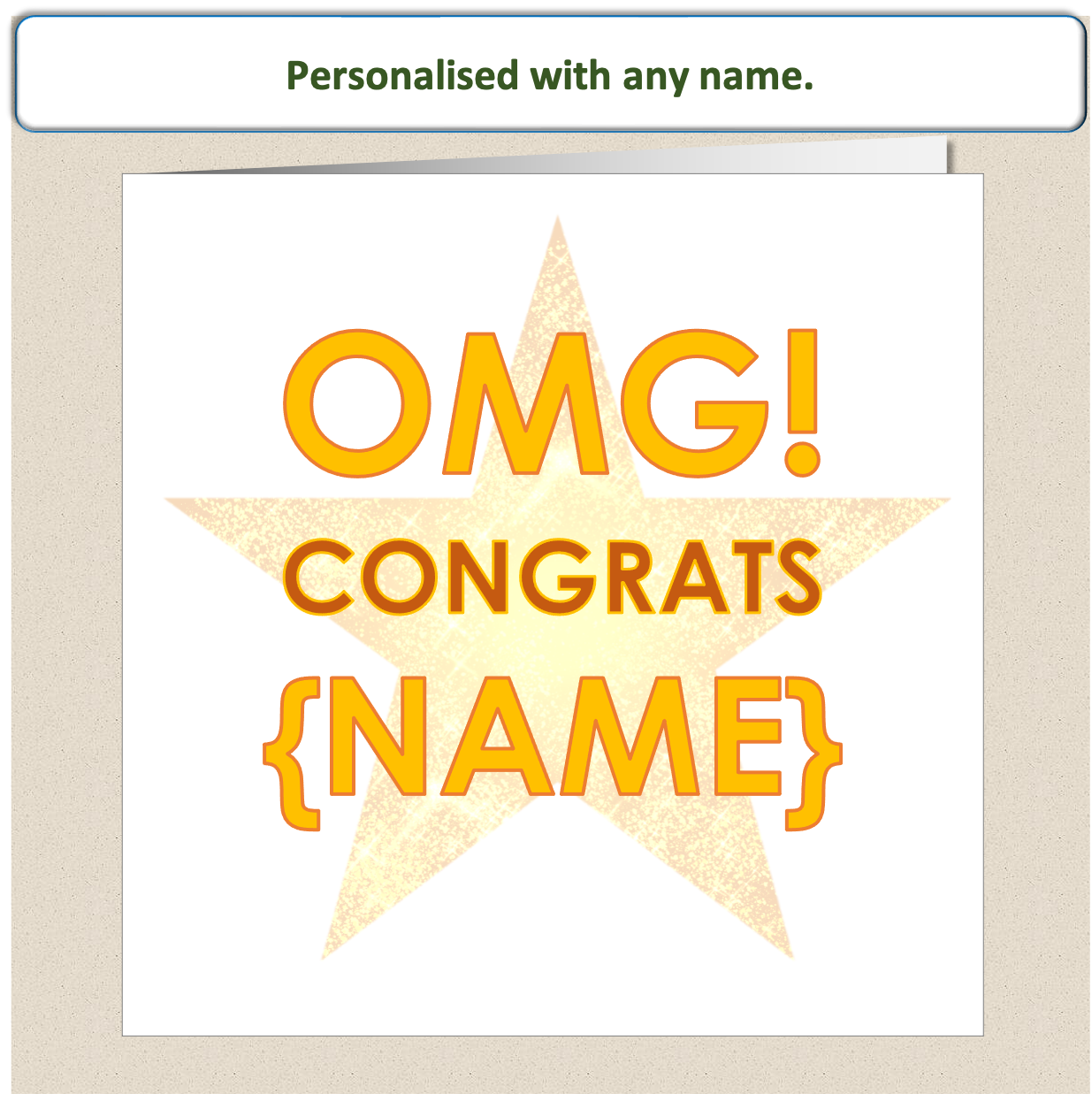 Personalised Congratulations Card - Well Done - OMG