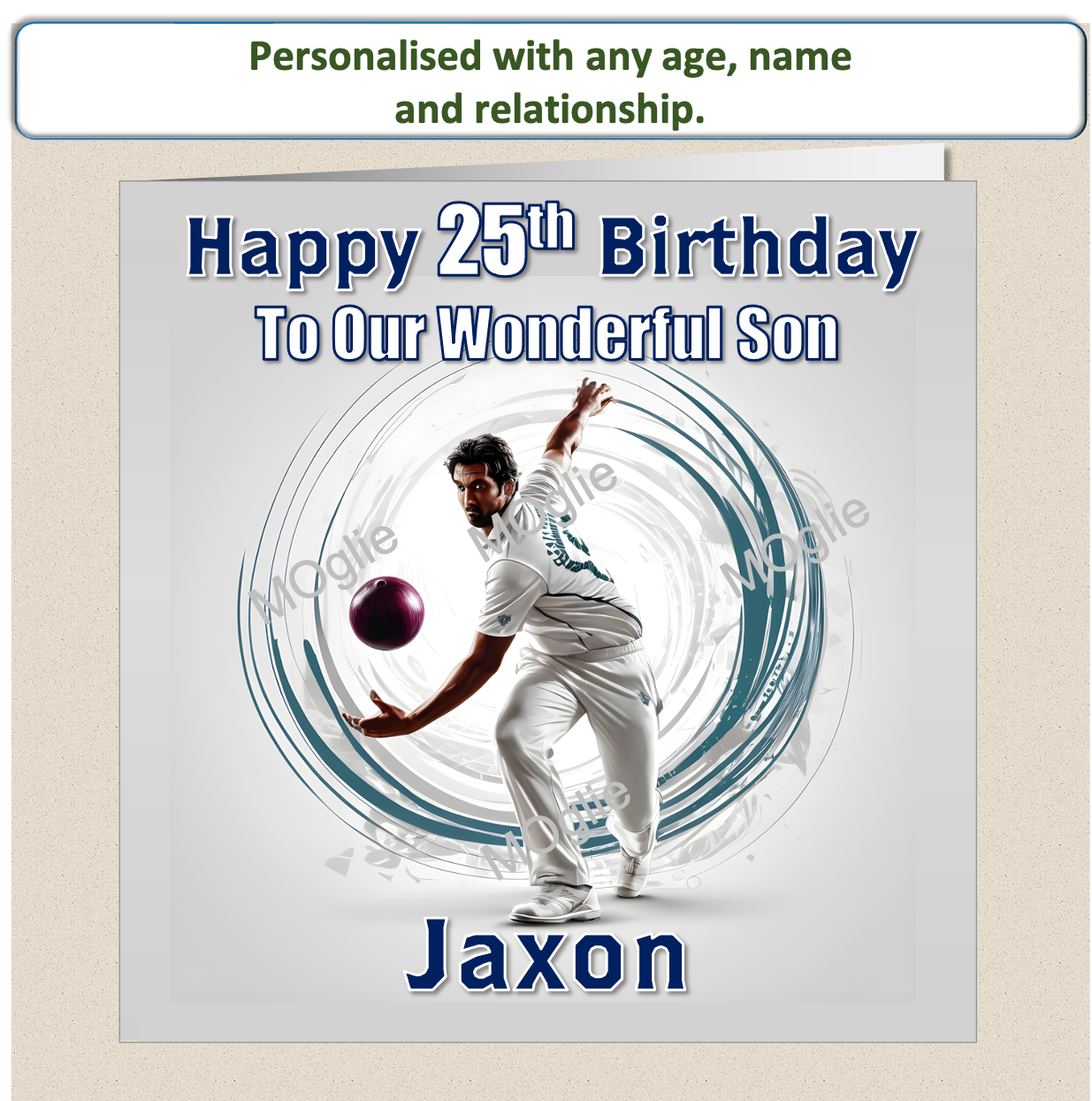 Personalised Male Cricket Birthday Card 20th 30th 40th - For Him CRIC2