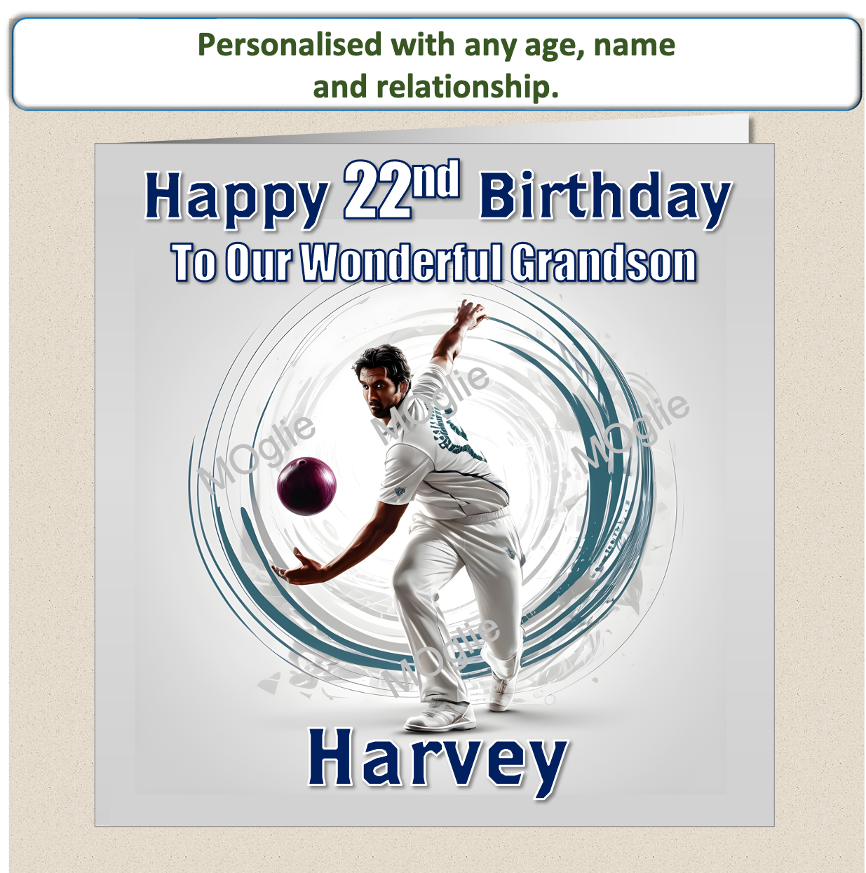 Personalised Male Cricket Birthday Card 20th 30th 40th - For Him CRIC2