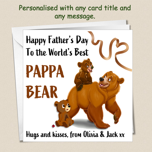 Personalised Daddy Bear Father's Day Card
