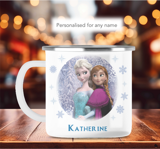 Personalised Frozen Elsa & Anna Christmas Mug Gift