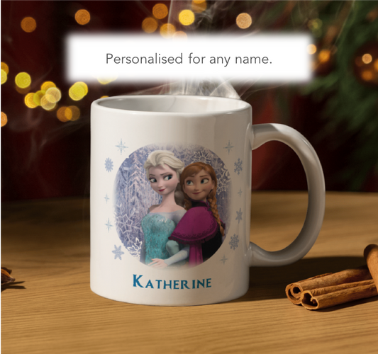 Personalised Frozen Elsa & Anna Christmas Mug Gift
