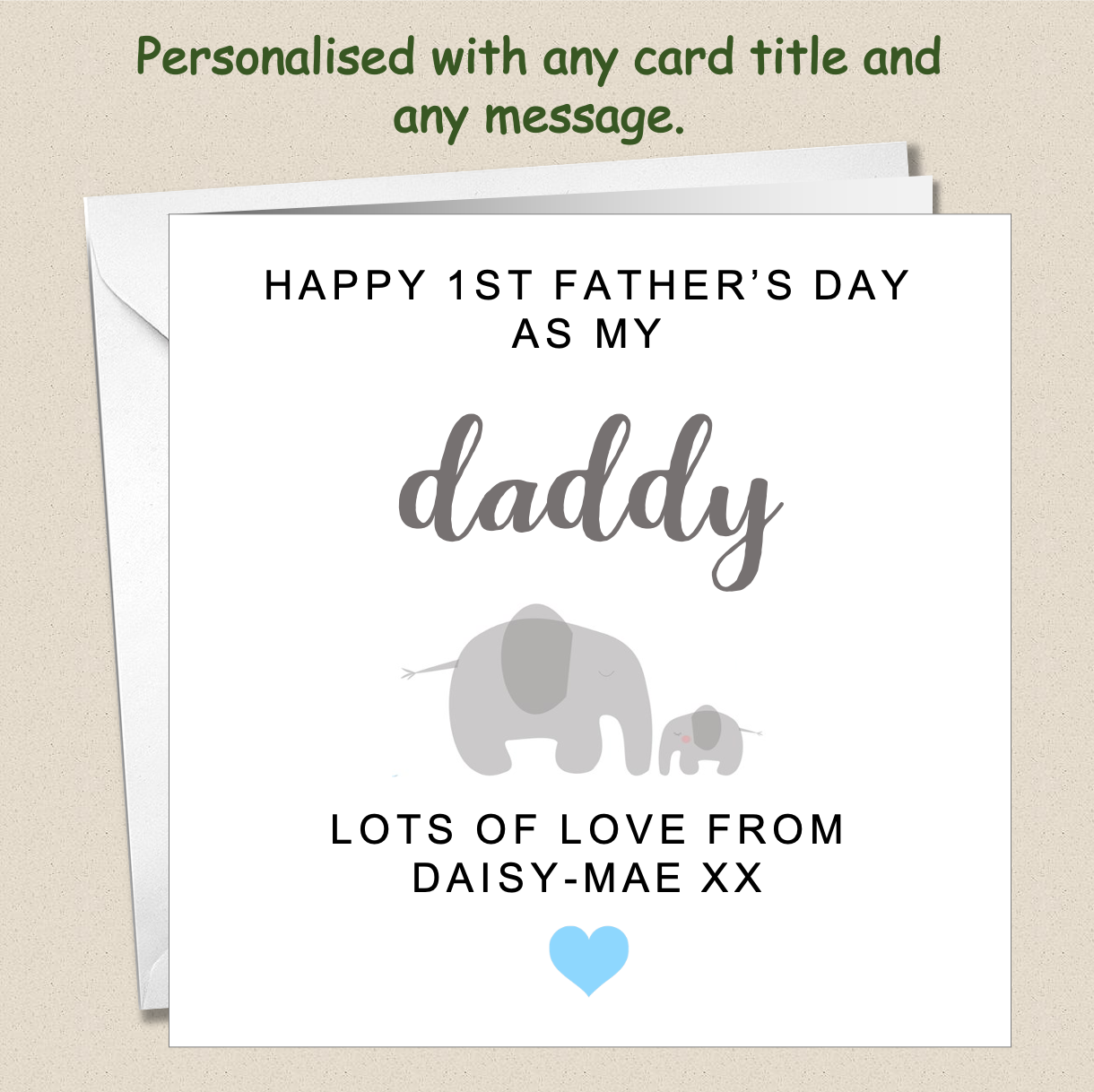Personalised 1st Father's Day as my Daddy - Elephants