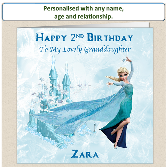 Personalised Frozen Elsa Birthday Card FRZ3 (1-3)