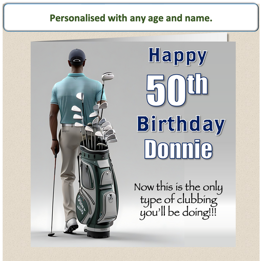 Personalised Male Golf Birthday Card 40th - For Him GOLF7