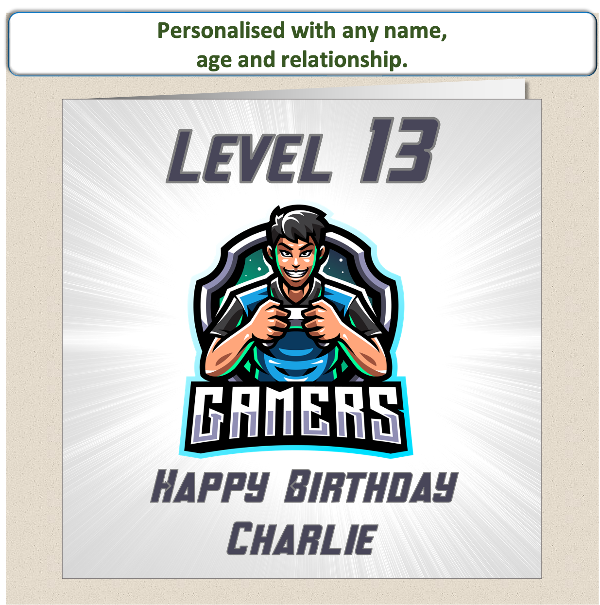 Personalised Teenager Gamer Gaming Birthday Card