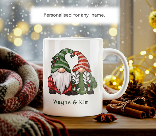 Personalised Christmas Mug Festive Gonk Gift For Couples - MF Design
