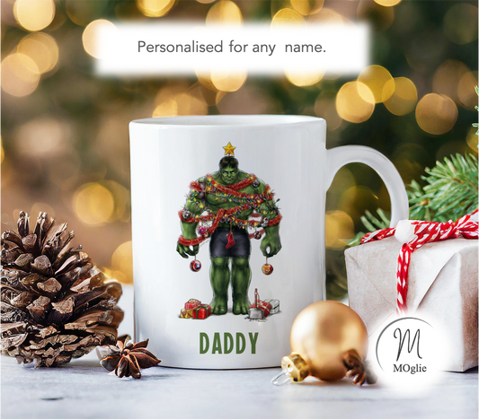 Personalised Christmas Incredible Hulk Mug Gift
