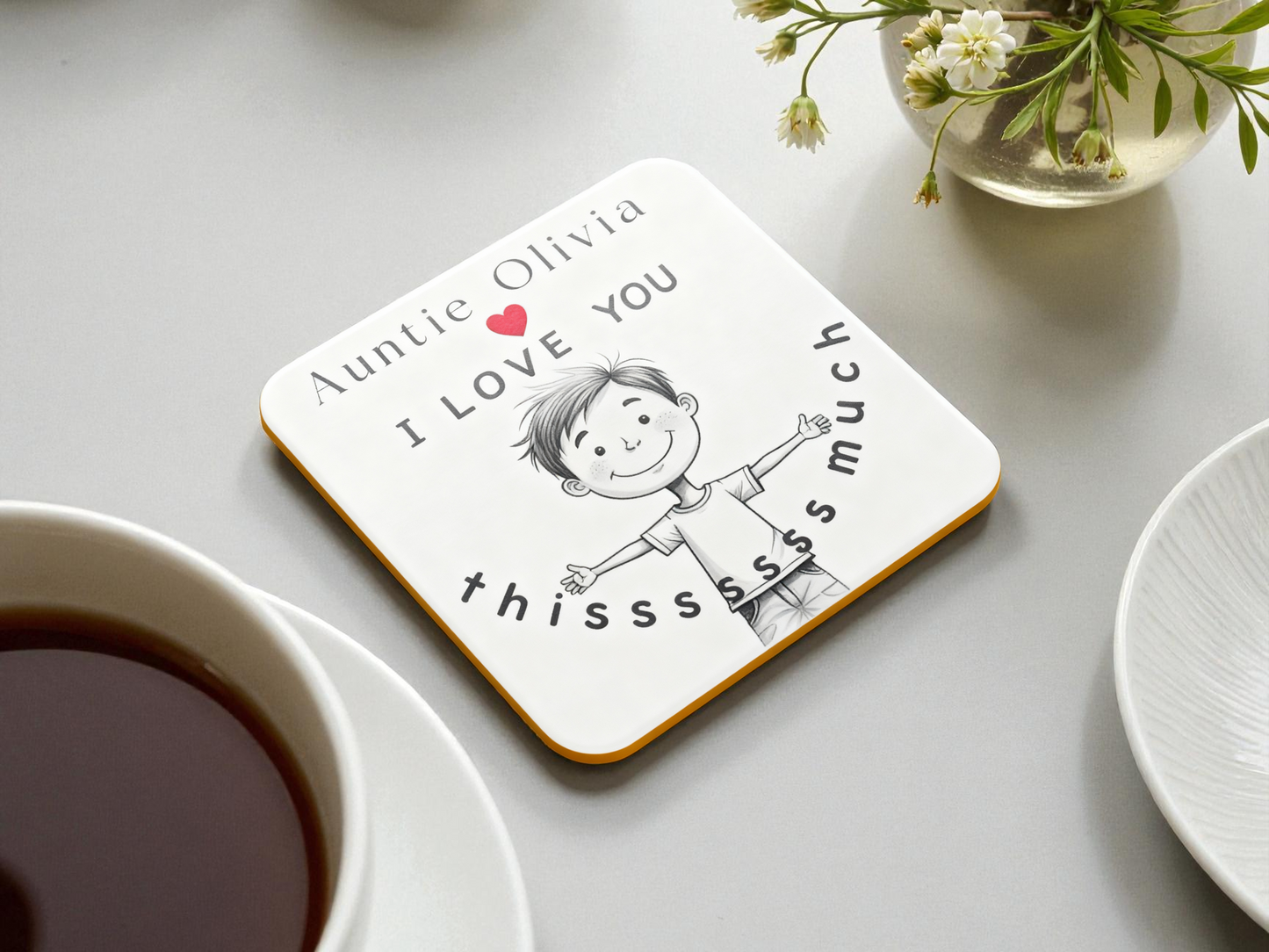 Auntie “I Love You Thissss Much” Coaster - from boy