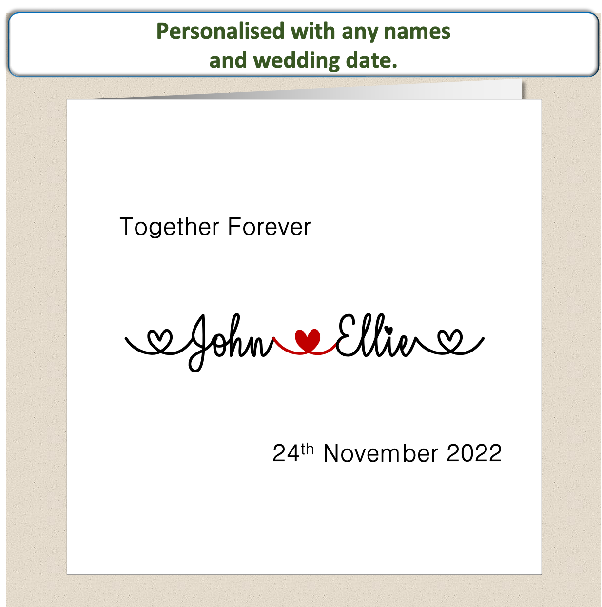 Personalised Contemporary Wedding Day Card - (Design 4)