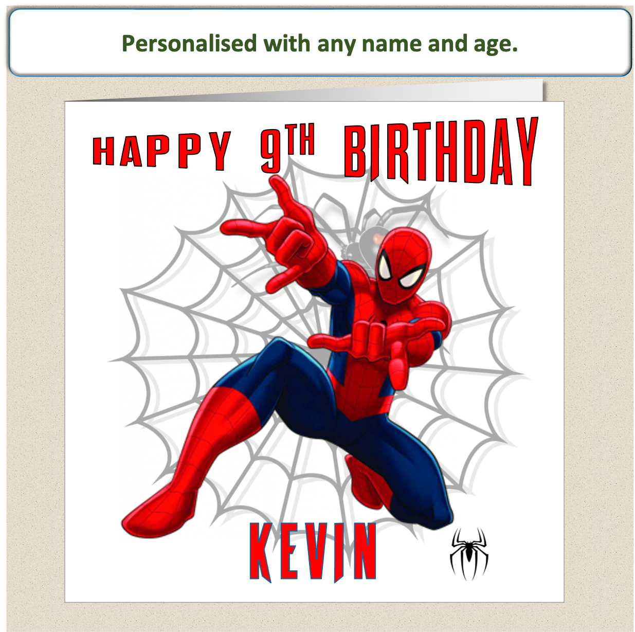 Personalised Spiderman Birthday Cards - SPID1