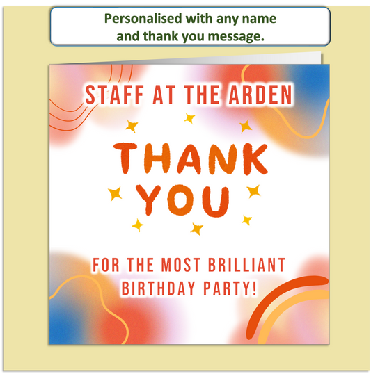 Personalised Thank You Card – Bold Celebration Design – Custom Name & Message