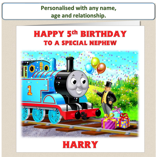 Personalised Thomas the Tank Engine Birthday Card - TTT2