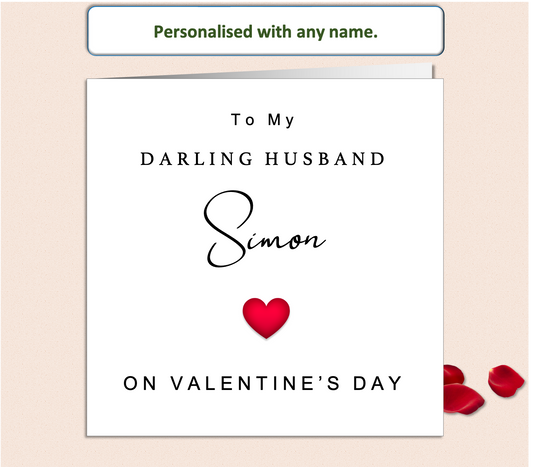 Personalised name and relationship Happy Valentine's Day Card