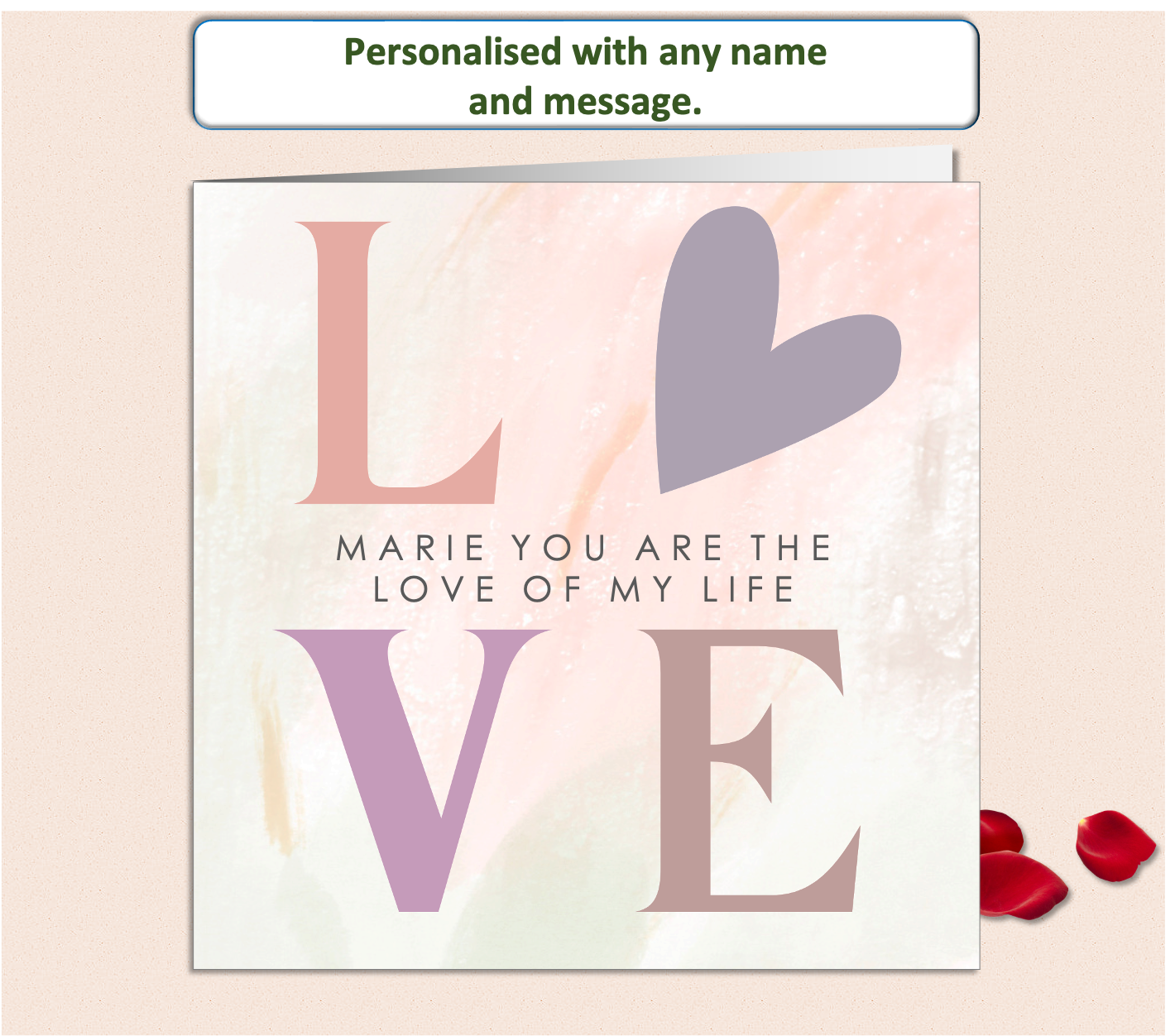 Personalised LOVE OF MY LIFE Valentine Card