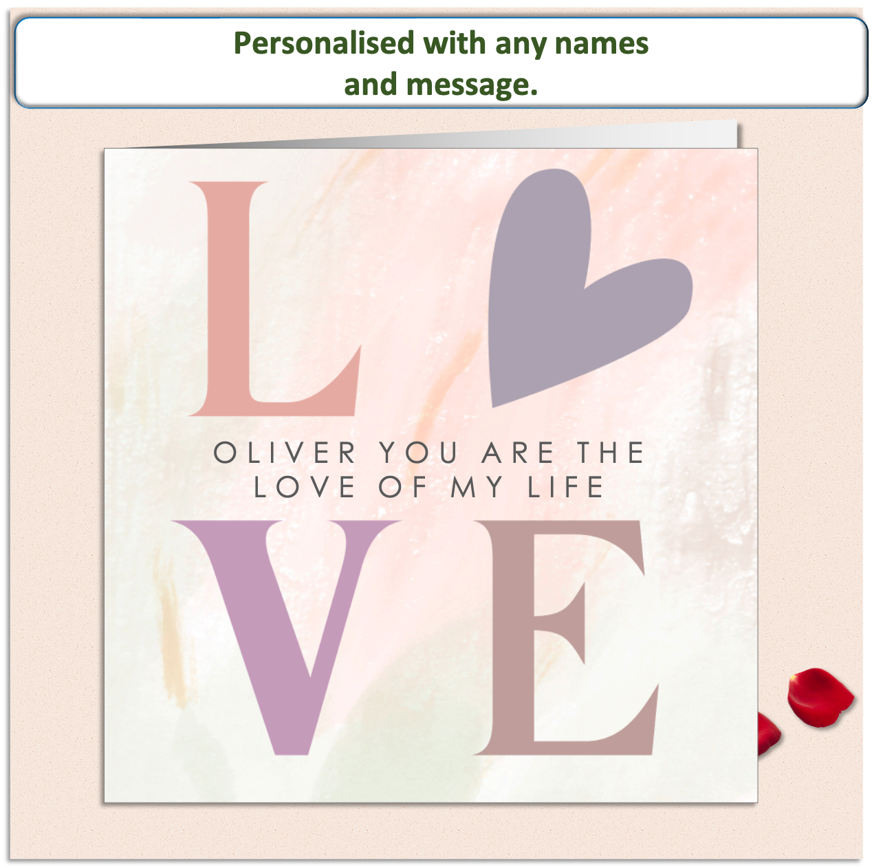 Personalised LOVE OF MY LIFE Valentine Card