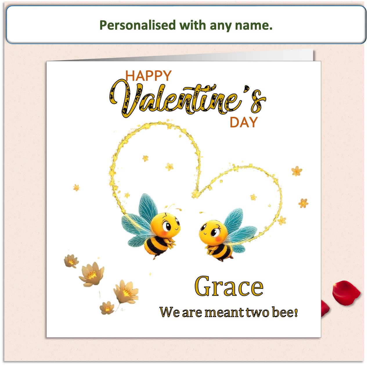 Personalised We are meant two bee Valentine Card