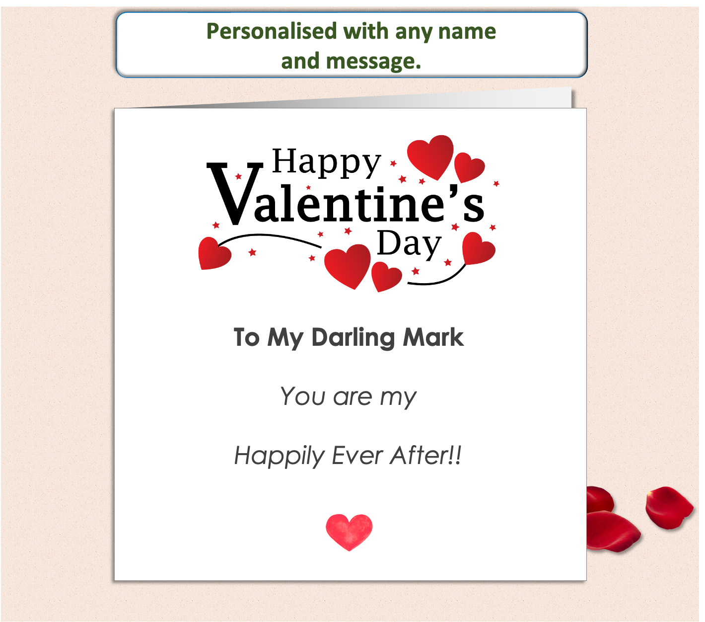 Personalised You Are My Happily Ever After Valentine Card
