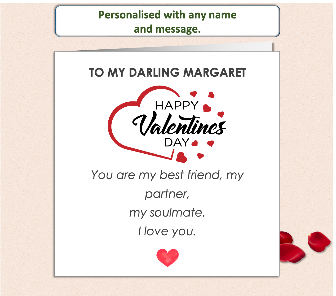 Personalised My Partner My Soulmate Valentine Card