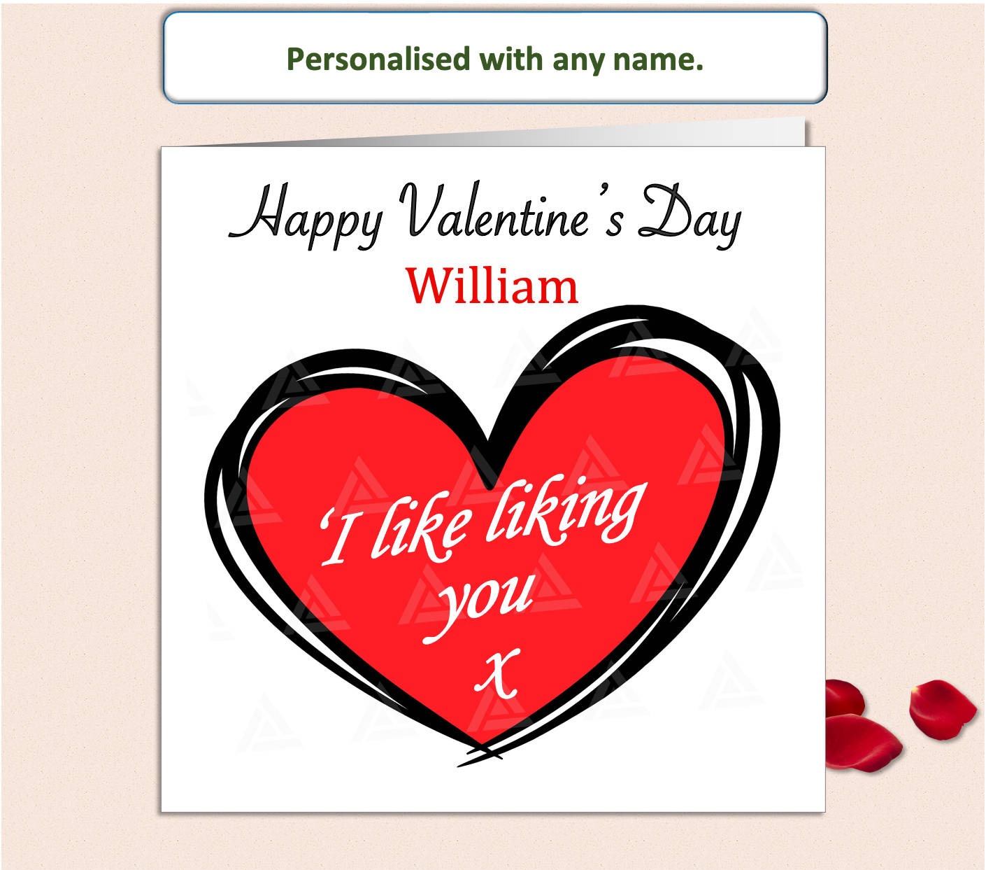 Personalised I Like Liking You Valentine Card