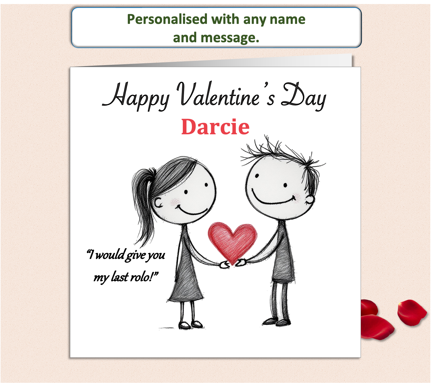 Personalised 'Mollie and Doodle' (both) Valentine Card - rolo