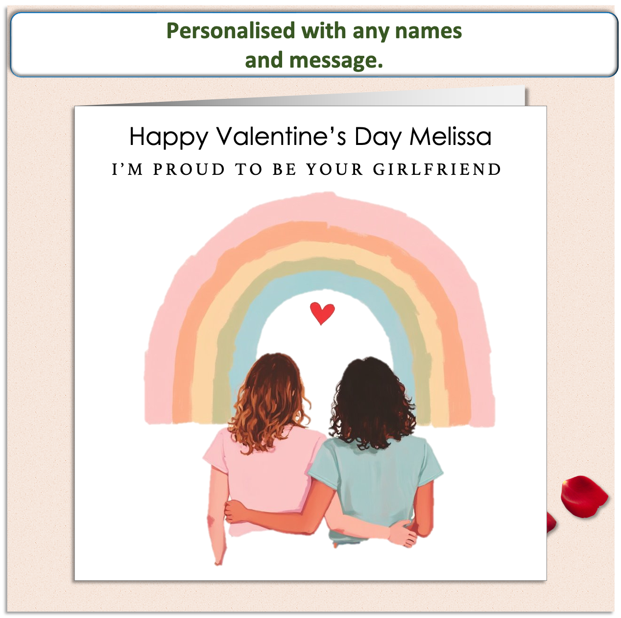Personalised PROUD TO BE YOUR WIFE LGBTQ+ Valentine Card