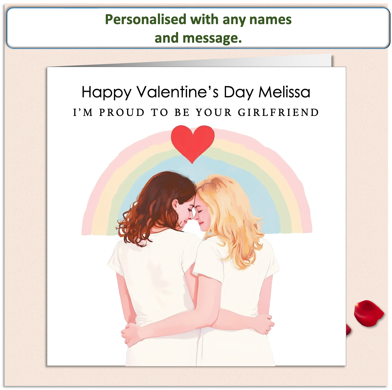 Personalised I Love Being Your Partner LGBTQ+ Valentine Card