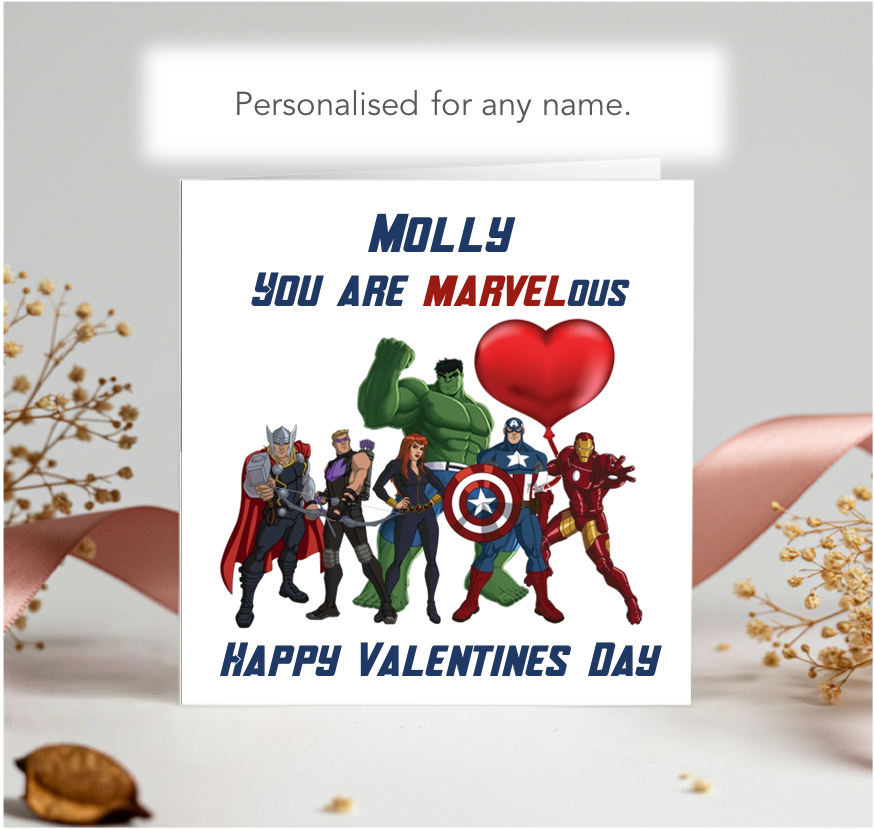 Personalised You Are MARVELous Valentine Card