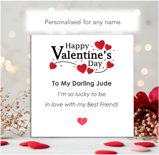 Personalised In Love With My Best Friend Valentine Card