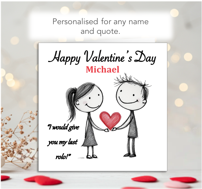 Personalised 'Mollie and Doodle' (both) Valentine Card - rolo