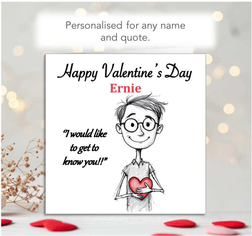 Personalised 'Mollie and Doodle' Valentine Card - I would like to get to know you