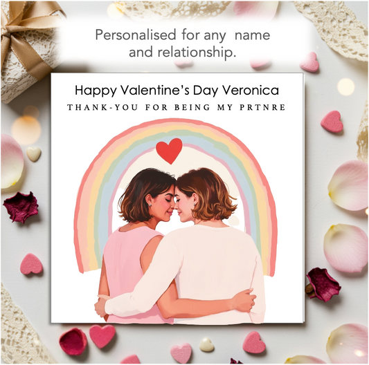 Personalised THANK YOU FOR BEING MY WIFE LGBTQ+ Valentine Card