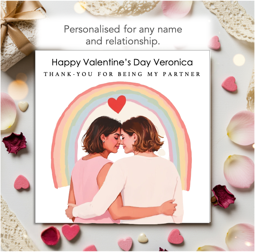 Personalised THANK YOU FOR BEING MY WIFE LGBTQ+ Valentine Card