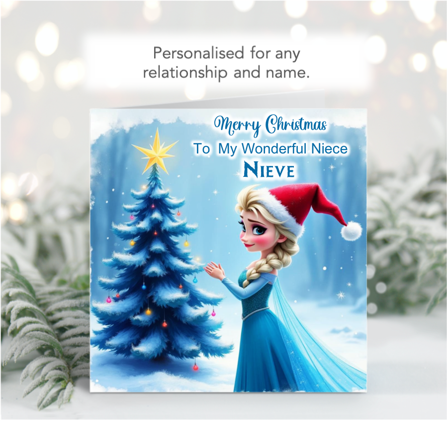 Personalised Elsa Christmas Card from Disney Frozen