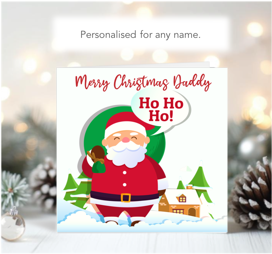 Personalised Santa Ho Ho Ho Child Xmas Christmas Card - GEN3
