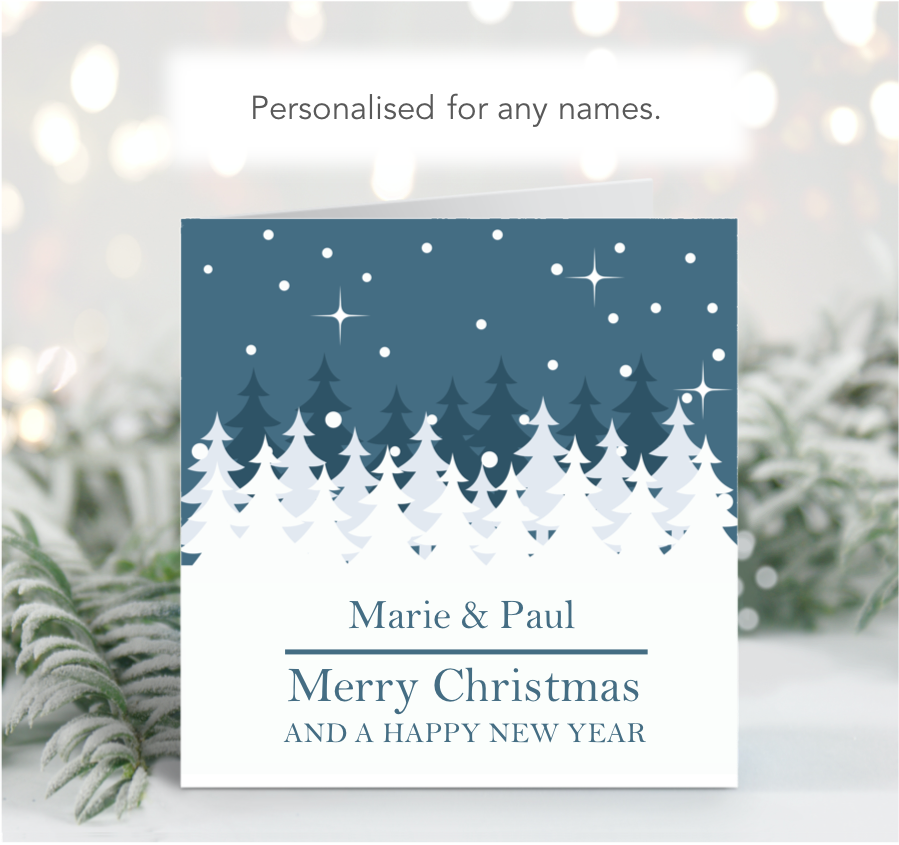 Personalised Christmas Xmas card with any family name, club, work or business - GEN8