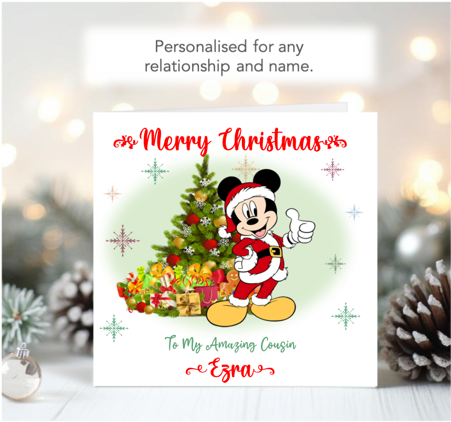 Personalised Mickey Mouse Christmas Card