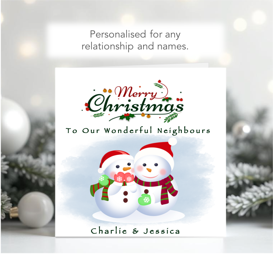 Personalised Christmas Card - Snowman Couple