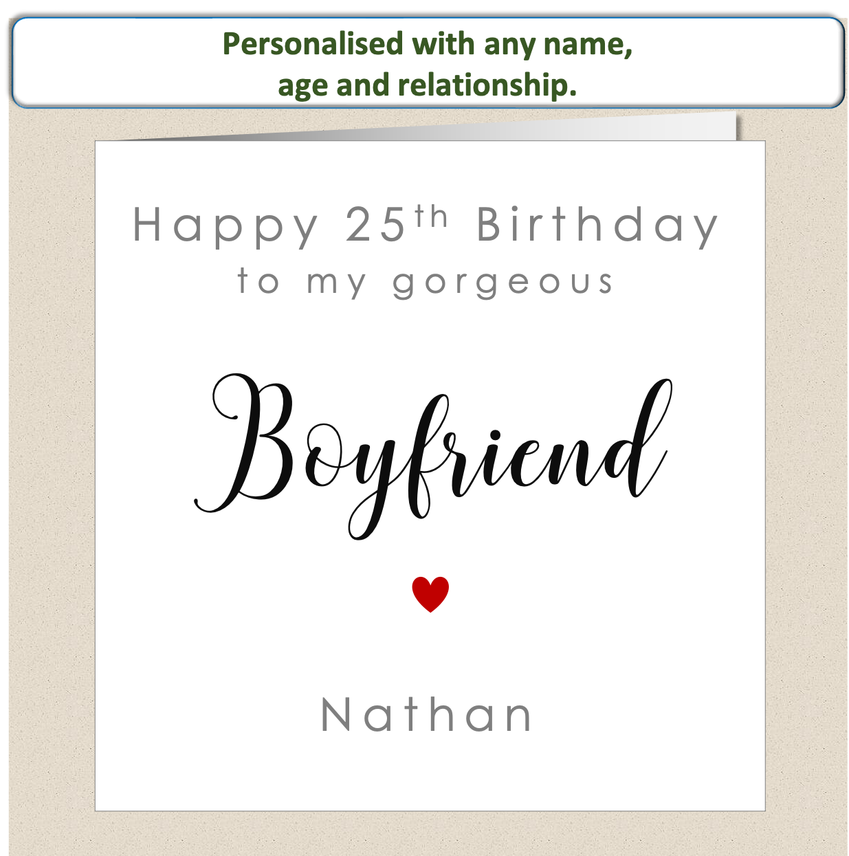 Personalised Male Birthday Card - Relationship - For Him