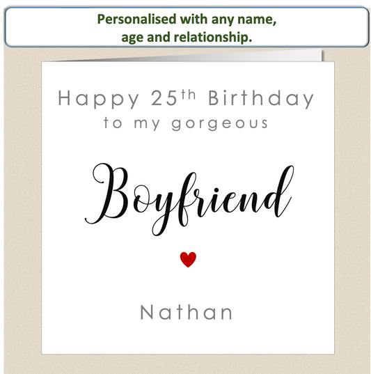 Personalised Male Birthday Card - Relationship - For Him