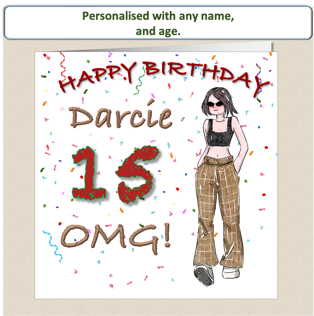 Personalised Teenage Girl Birthday Card - OMG