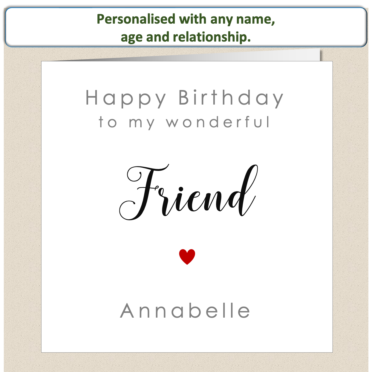 Personalised Female Birthday Card - Relationship - For Her