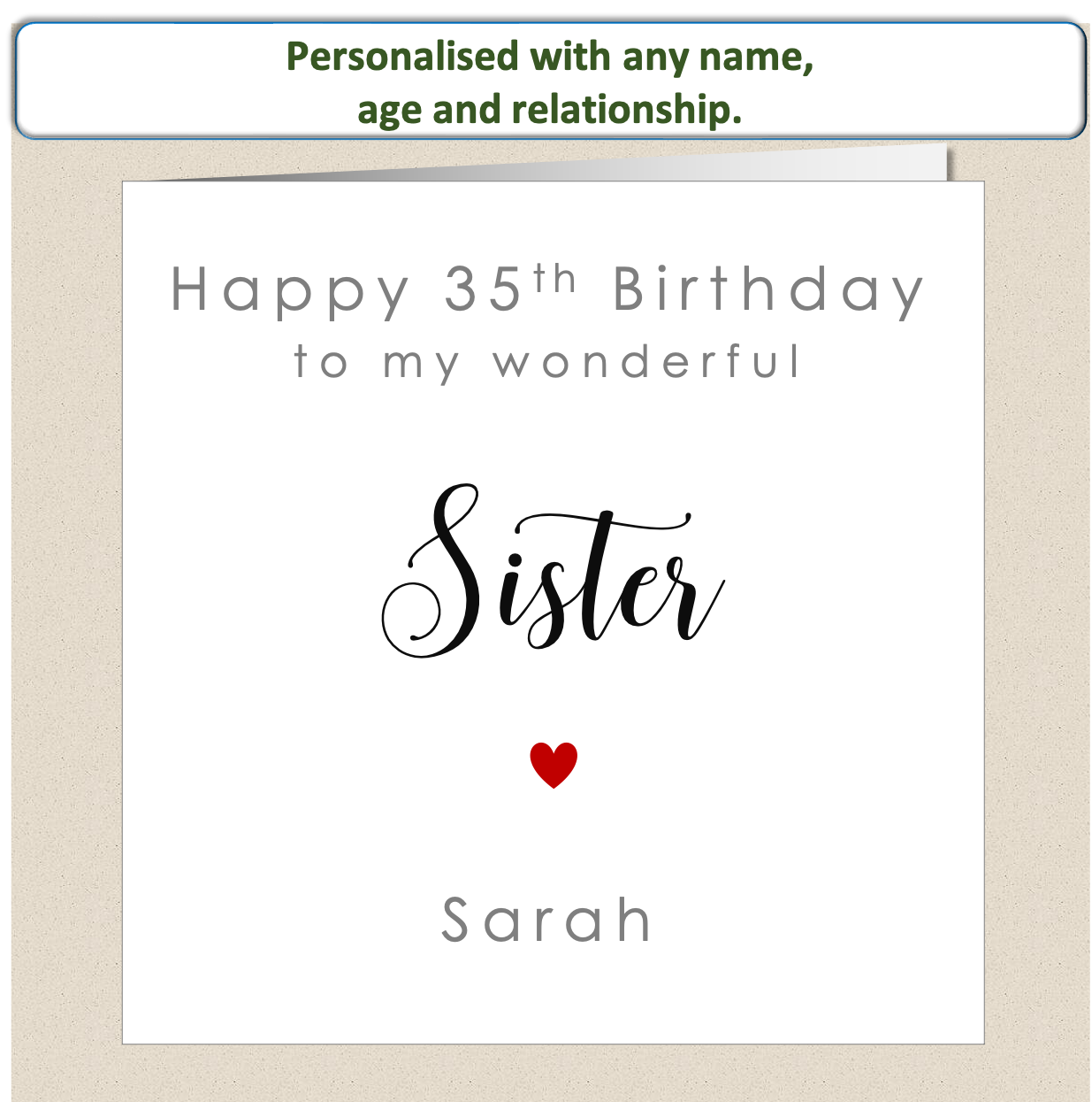 Personalised Female Birthday Card - Relationship - For Her