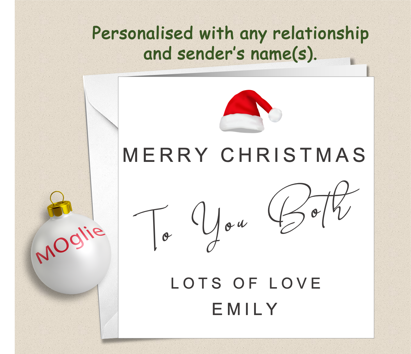 Personalised Christmas Card Couple Both of You - GEN10