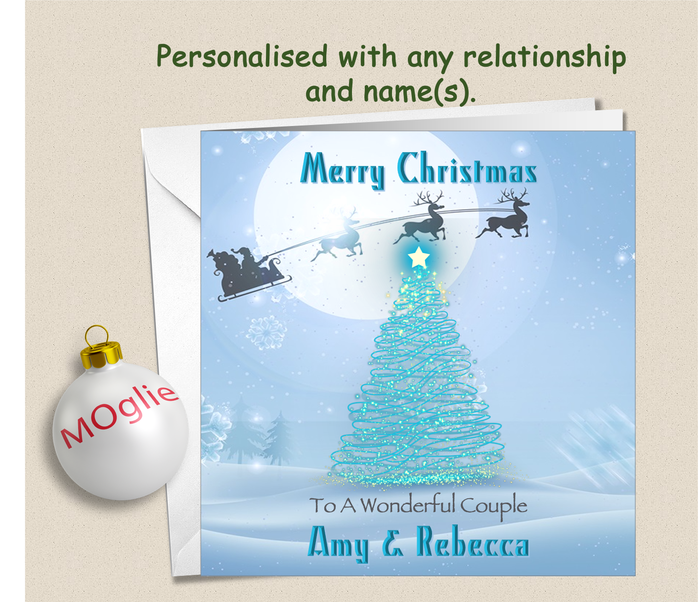 Personalised Christmas Xmas Card Couple Both of You - GEN9
