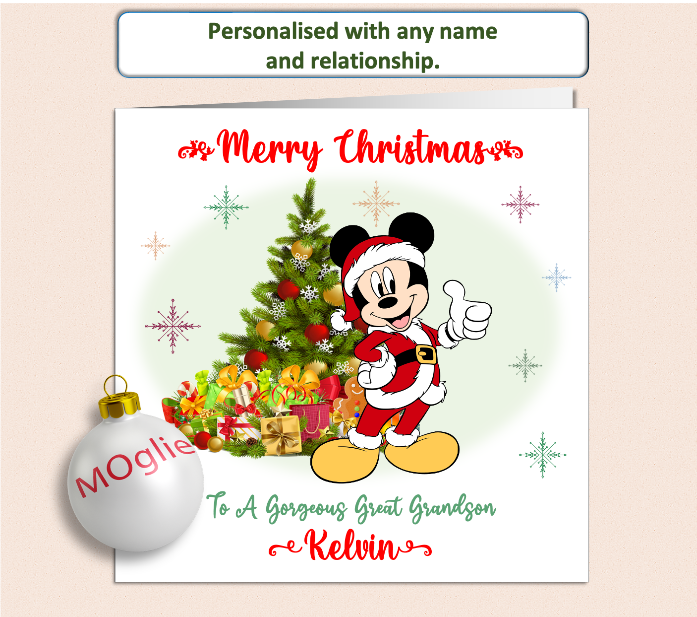 Personalised Mickey Mouse Christmas Card