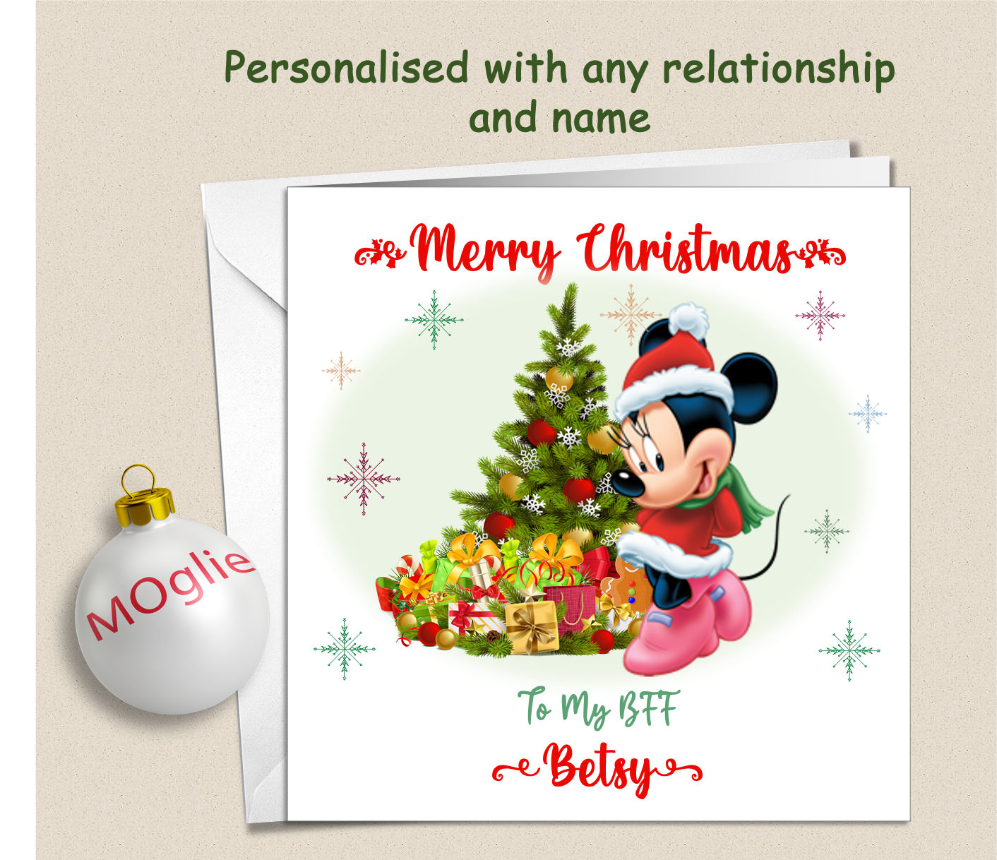 Personalised Minnie Mouse Christmas Card