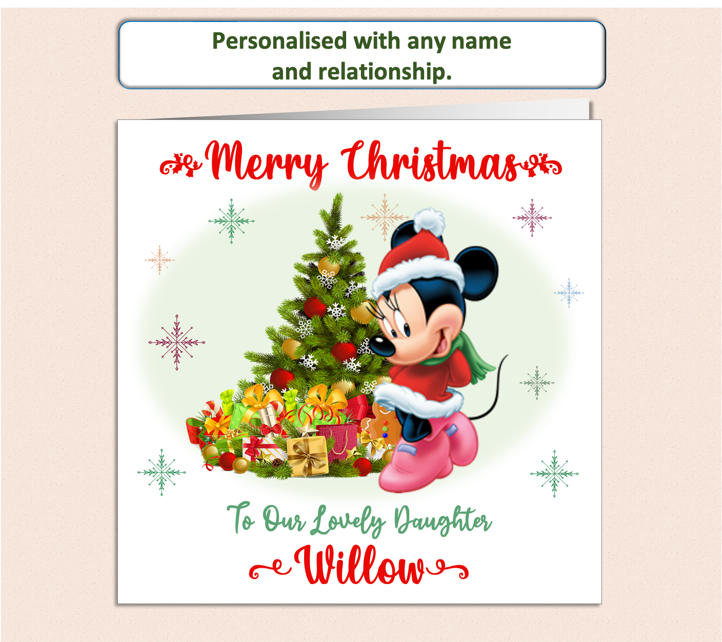 Personalised Minnie Mouse Christmas Card